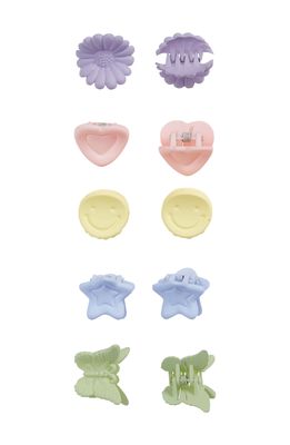 Capelli New York Kids' 10-Pack Assorted Claw Hair Clips in Pale Multi