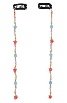 Capelli New York Kids' 2-Pack Beaded Hair Clips in Pale Multi