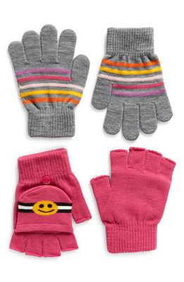 Capelli New York Kids' 2-Pack Gloves in Pink Combo