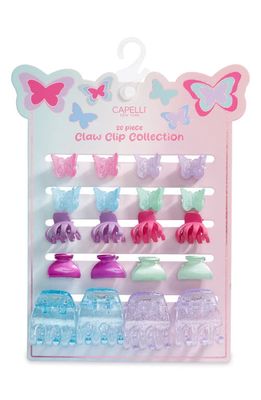 Capelli New York Kids' 20-Piece Assorted Claw Clip Set in Pale Multi