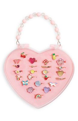 Capelli New York Kids' 24-Pack Ring Set in Pink Multi