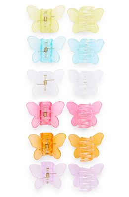 Capelli New York Kids' Assorted 12-Pack Butterfly Claw Hair Clips in Pale Multi