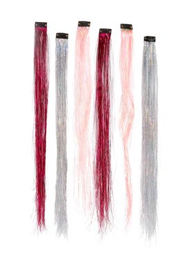 Capelli New York Kids' Assorted 6-Pack Tinsel Hair Clips in Pink Combo