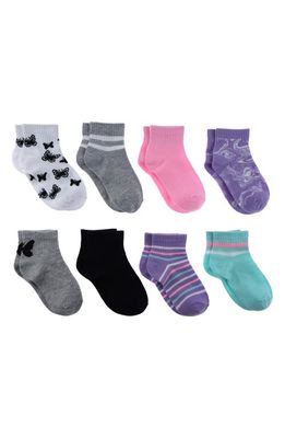 Capelli New York Kids' Assorted 8-Pack Ankle Socks in Multi Co