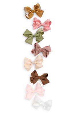 Capelli New York Kids' Assorted 8-Pack Bow Clips in Natural Combo
