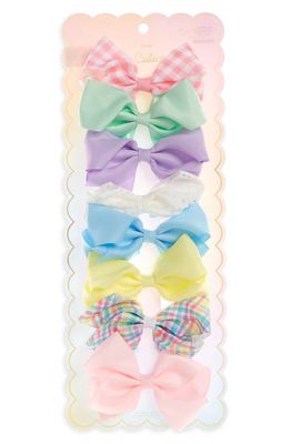 Capelli New York Kids' Assorted 8-Pack Bow Clips in Pale Multi