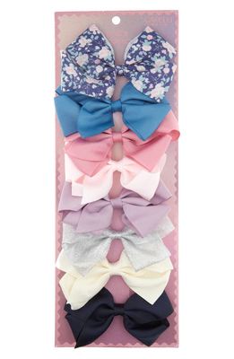 Capelli New York Kids' Assorted 8-Pack Bow Hair Clips in Blue Combo