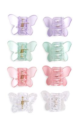 Capelli New York Kids' Assorted 8-Pack Butterfly Claw Clips in Pink Combo