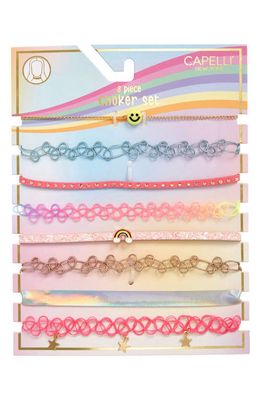 Capelli New York Kids' Assorted 8-Pack Choker Necklace Set in Purple Multi