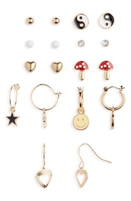 Capelli New York Kids' Assorted 9-Pack Earrings in Gold