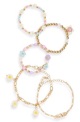 Capelli New York Kids' Assorted Set of 5 Bracelets in Gold Multi