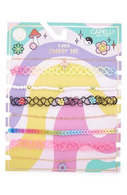 Capelli New York Kids' Assorted Set of 8 Choker Necklaces in Pink Multi