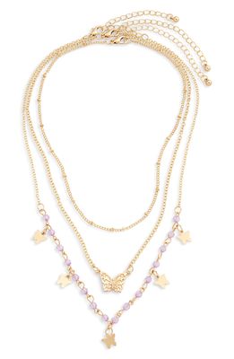 Capelli New York Kids' Butterfly Multichain Necklace in Gold