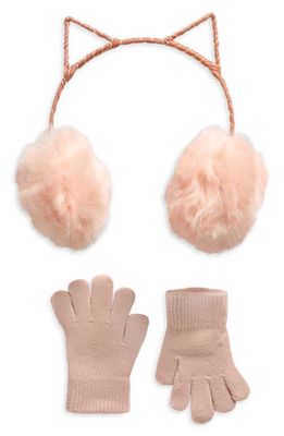 Capelli New York Kids' Cat Ear Muffs & Gloves Set in Blush