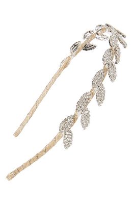 Capelli New York Kids' Crystal Leaf Headband in Gold Combo