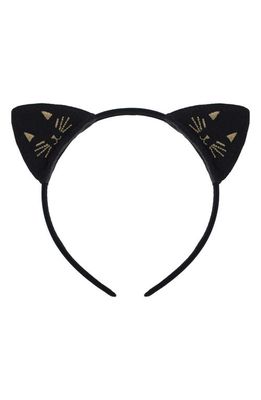 Capelli New York Kids' Embroidered Cat Ear Headband in Blck Cmbo