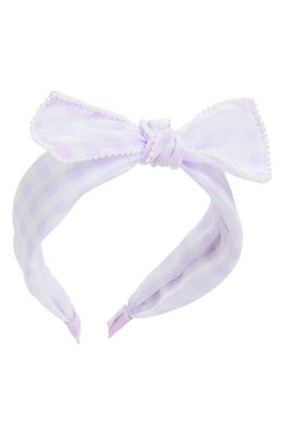 Capelli New York Kids' Gingham Bow Headband in Lilac
