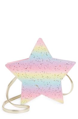 Capelli New York Kids' Glitter Star Crossbody Bag in Pink Multi