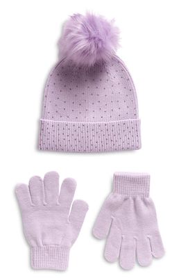Capelli New York Kids' Hat & Gloves Set in Lilac