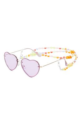 Capelli New York Kids' Heart Sunglasses & Chain Set in Multi Co
