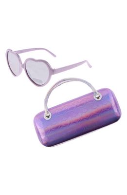 Capelli New York Kids' Heart Sunglasses & Hard Case Set in Purple
