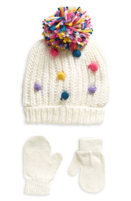 Capelli New York Kids' Iceland Hat & Mittens Set in Pink Multi