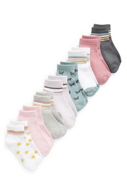 Capelli New York Kids' Icons Assorted 8-Pack Ankle Socks in Multi Pink