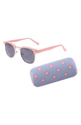 Capelli New York Kids' Round Sunglasses & Floral Case Set in Pink Combo