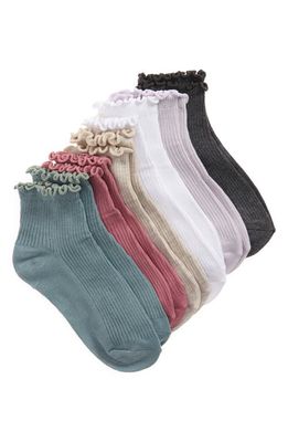 Capelli New York Kids' Ruffled Ankle Socks - Pack of 6 in Warm Combo
