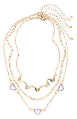 Capelli New York Kids' Set of 3 Layered Necklaces in Gold Multi