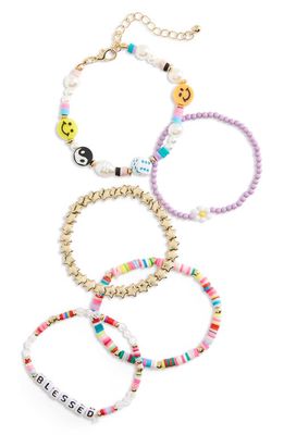 Capelli New York Kids' Set of 5 Beaded Bracelets in Multi
