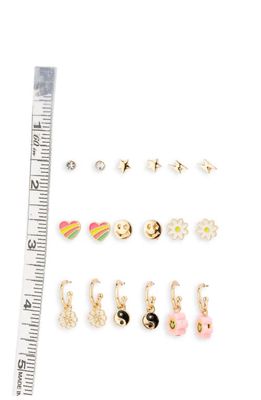 Capelli New York Kids' Set of 9 Earrings in Multi