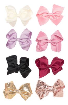 Capelli New York Mixed Clip Bows - Pack of 8 in Multi Combo