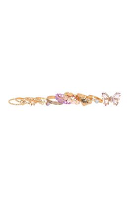 Capelli New York Set of 10 Embellished Rings in Gold Combo