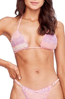 Capittana Kendall Crochet Bikini Top in Pink