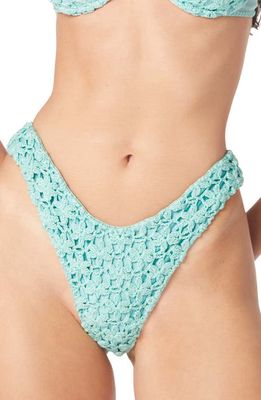 Capittana Savanah Floral Crochet Bikini Bottoms in Blue