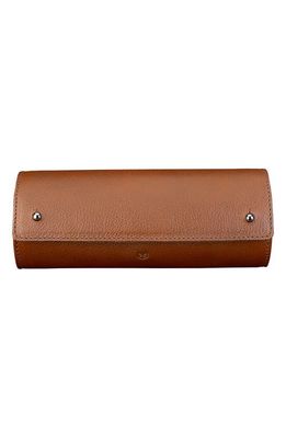 CAPRA LEATHER 3-Watch Case & Stand in Brown