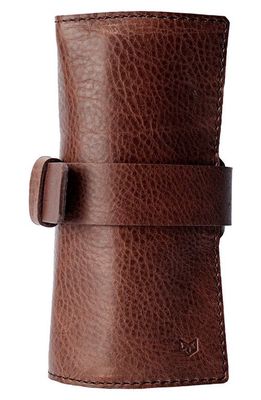 CAPRA LEATHER 3-Watch Roll in Brown