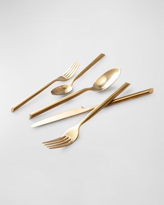 Capri Brushed Gold 20-Piece Flatware Set