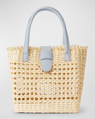 Capri Mini Cutout Straw Tote Bag