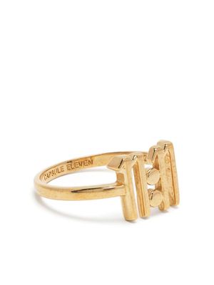 Capsule Eleven 11:11 engraved-number ring - Gold