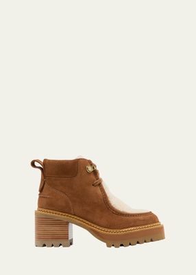 Capsule Shearling Lug-Sole Ankle Booties