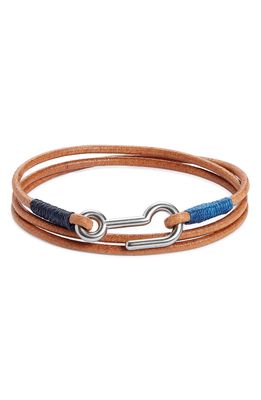 Caputo & Co. Men's Italian Leather Wrap Bracelet in Tan