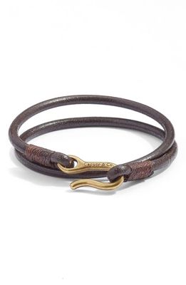 Caputo & Co. Men's Leather Cord Wrap Bracelet in Brown