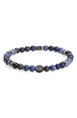 Caputo & Co. Men's Square Beaded Stretch Bracelet in Sodalite