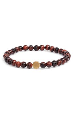 Caputo & Co. Men's Stone Bead Bracelet in Dark Red 