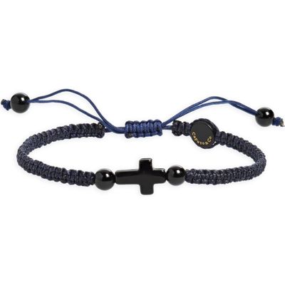 Caputo & Co. Tiger's-Eye Cross Macrame Bracelet in Black Onyx 