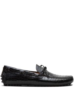Car Shoe crocodile-effect leather loafers - Black