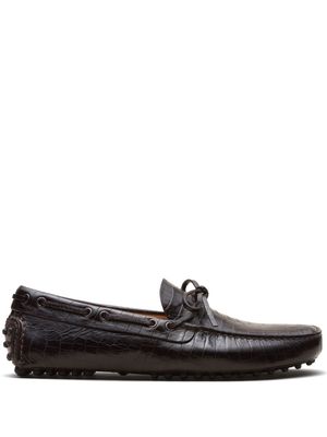 Car Shoe crocodile-effect leather loafers - Brown