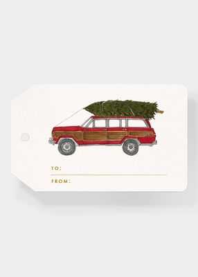 Car With Tree Gift Tags, Set of 6